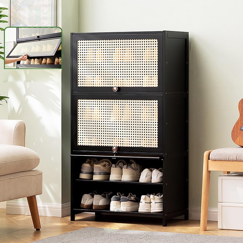 KUZRZNH 下駄箱 竹製 大容量 靴置き シューズラック 省スペース